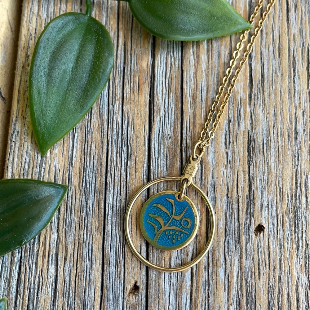 Vintage Double Circles Tree necklace